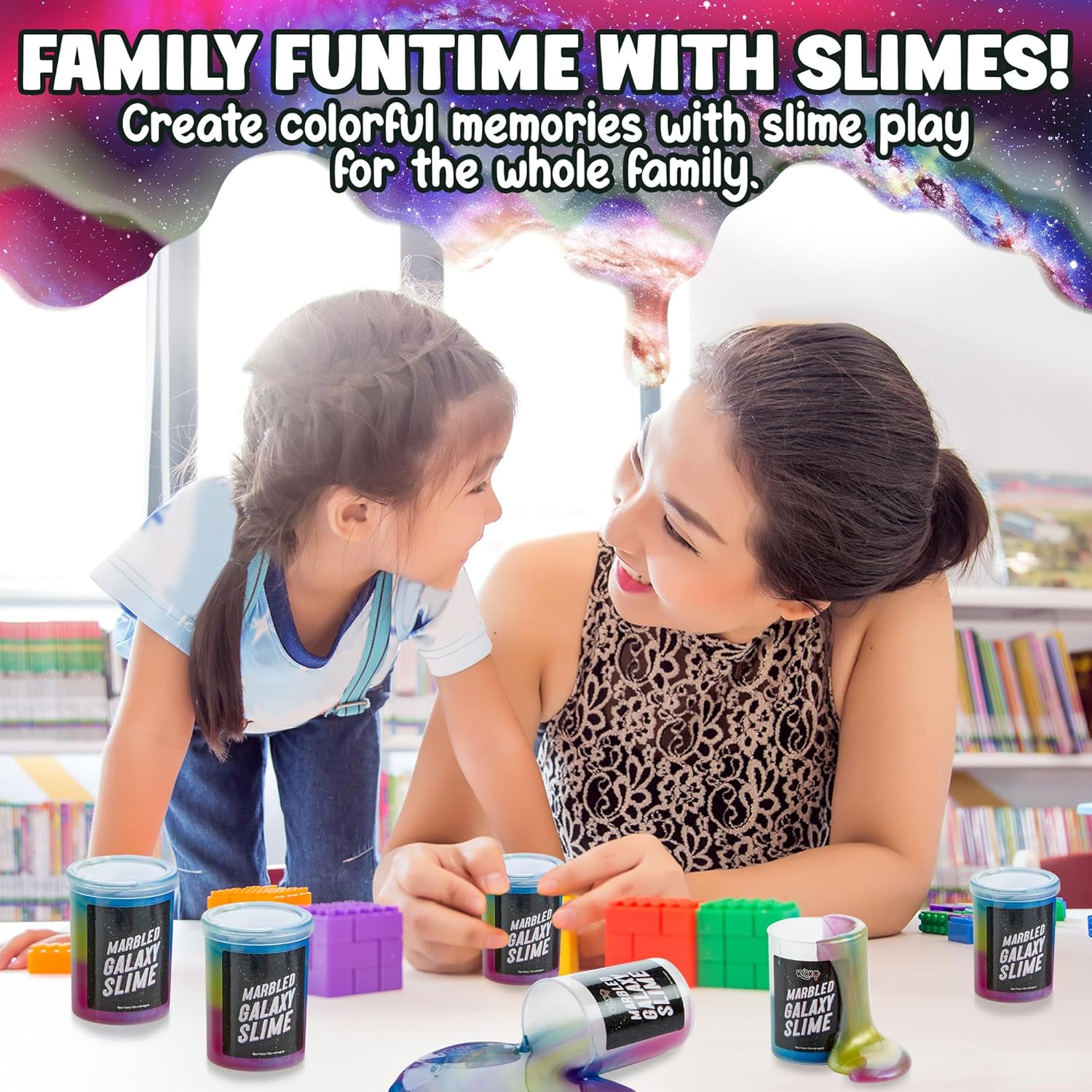 Playbees Galaxy Slime 6 Pack Marbled Slime Gooey Unicorn Fidget Kit Party Favors for Girls Boys Stretchy & Non-Sticky Super Soft Sludge Toy Classroom Rewards Goodie Bag Stuffers