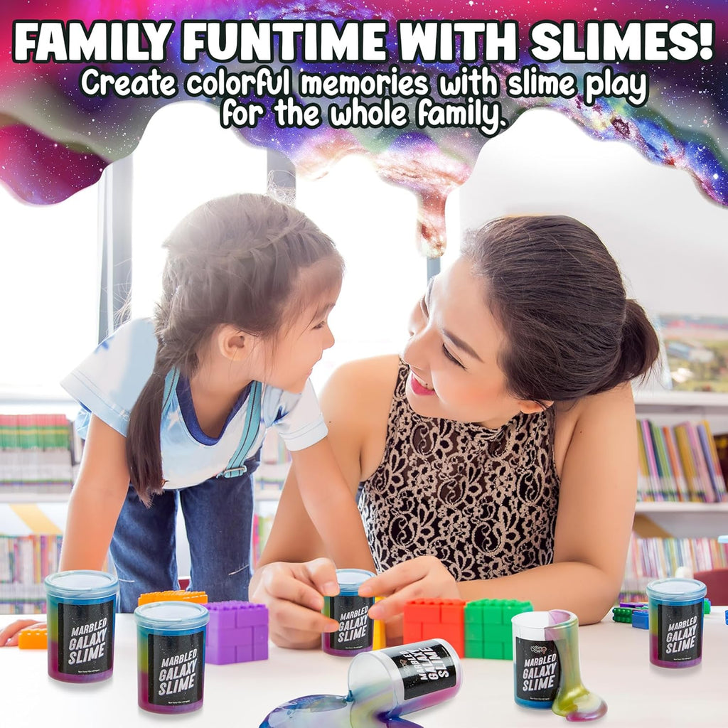 Playbees Galaxy Slime 6 Pack Marbled Slime Gooey Unicorn Fidget Kit Party Favors for Girls Boys Stretchy & Non-Sticky Super Soft Sludge Toy Classroom Rewards Goodie Bag Stuffers
