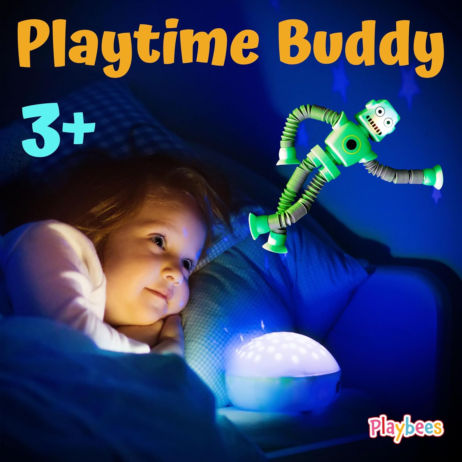 LED Telescopic Suction Cup Robot Toys 12PACK - Shape Changing Educational Fidget Toys, Sensory Toys ADHD Autistic, Stimulating Creative Learning Pop Tubes, Robot Party Favors