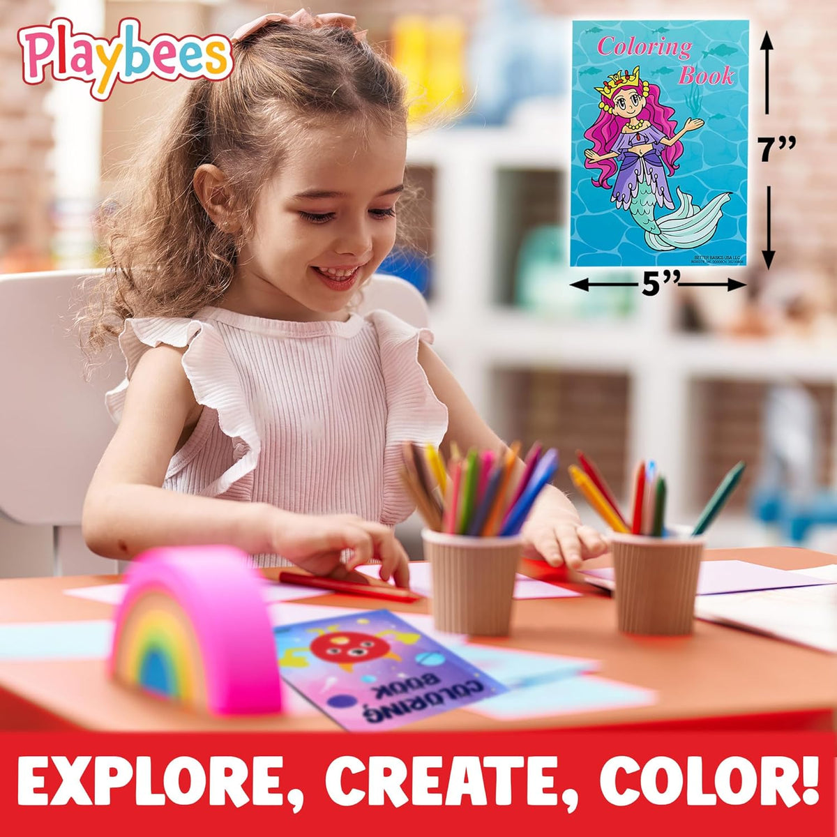 Playbees Assorted Coloring Books - 20PK - 5 Unique Themes - Kids Coloring Books Bulk for Ages 3-8 - Educational Art Gifts, Creative Learning Tools - Boys & Girls - 5x7 Inch
