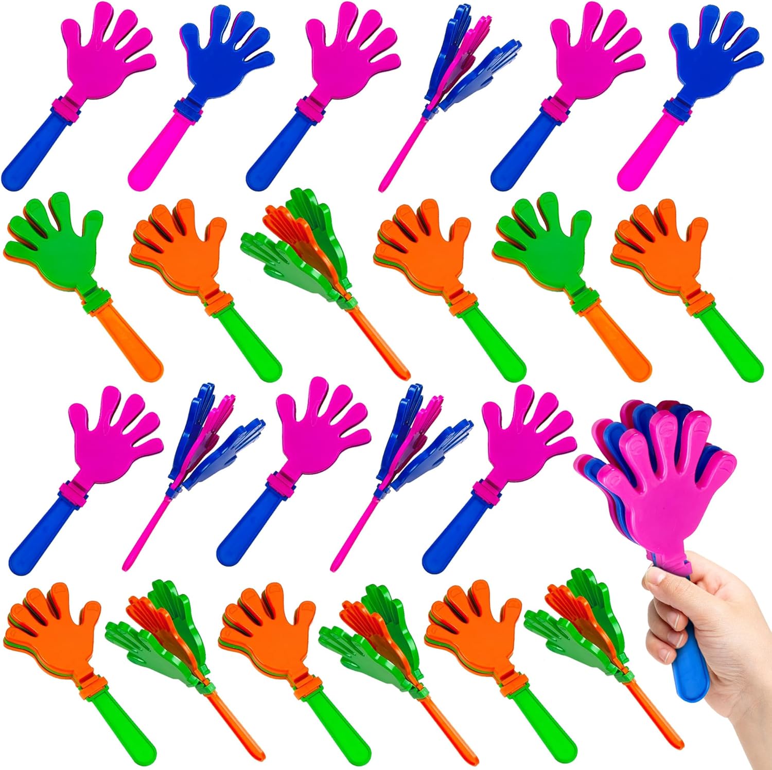 Colorful Hand Clappers - 24 Pack - 7