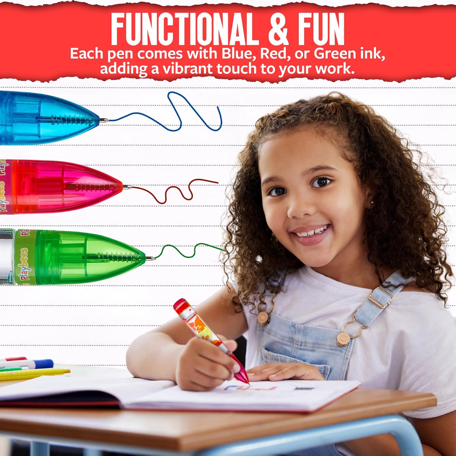 Playbees Liquid Motion Bubbler Pens Cool for Kids (6 Pack) - Writes Like a Regular Pen - Colorful Liquid Timer Pens Great for Stress and Anxiety Relief - Cool Fidget Toys for Kids and Adults