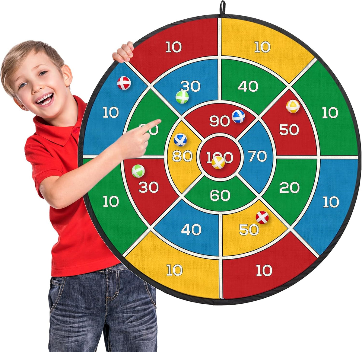 Playbees Large Dart Board for Kids 29" – Sticky Ball Dart Game for Boys & Girls – Indoor/Outdoor Safe Hanging Dartboard – Fun for Ages 3–12 – Perfect Christmas