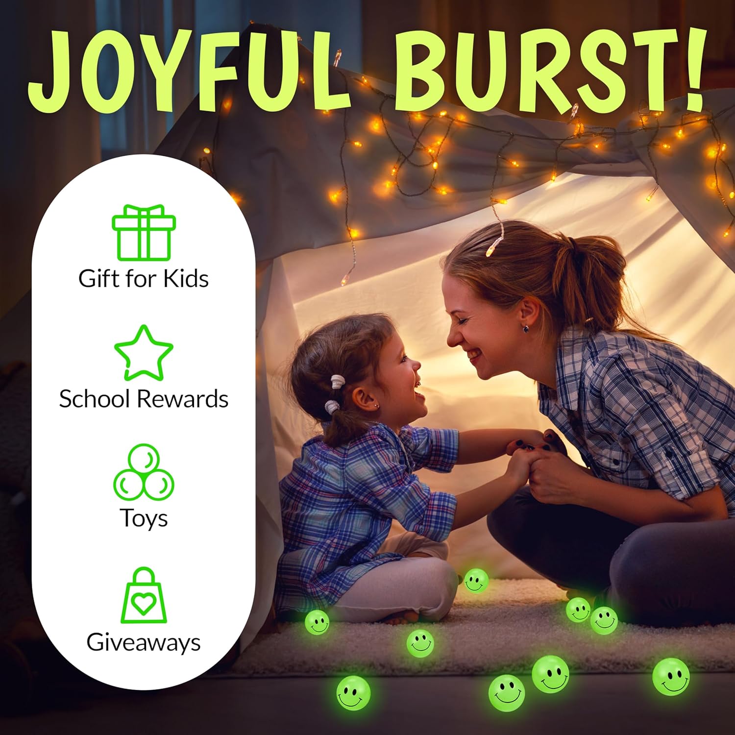 Playbees Glow in The Dark Bouncy Balls Bulk for Kids Super Bouncy Small Balls 1 inch for Kids Vending Machines Goodie Bag Stuffers for Boys and Girls