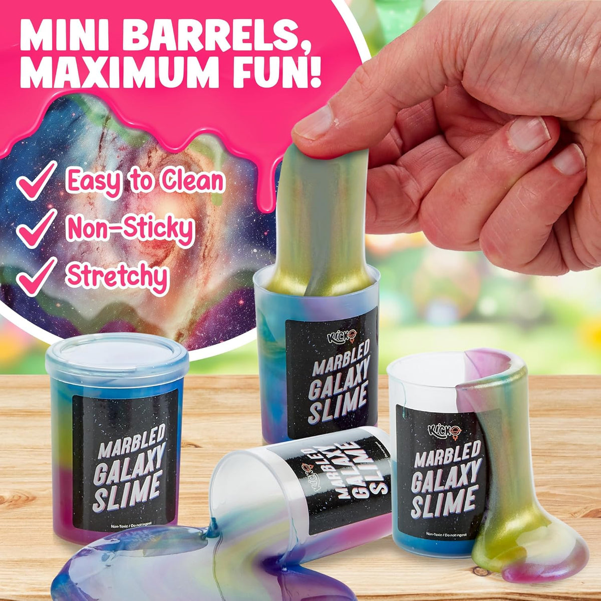 Playbees Galaxy Slime 6 Pack Marbled Slime Gooey Unicorn Fidget Kit Party Favors for Girls Boys Stretchy & Non-Sticky Super Soft Sludge Toy Classroom Rewards Goodie Bag Stuffers