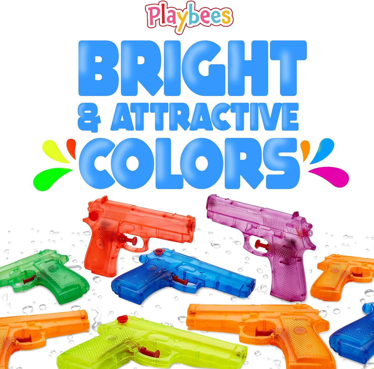 Water Blasters - 6 Inch - Assorted Colors - Soaker Squirt Summer Shooter Toys for Swimming Pool, Beach, Water Fighting Toy, Pool Party Beach Games for Boys, Girls, Adults - 12 Pack