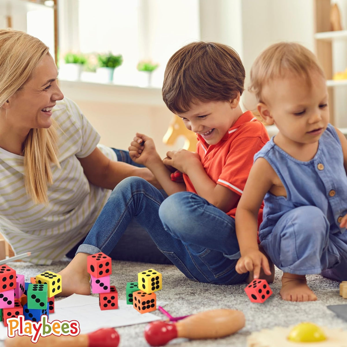 Big Foam Dice Set - 36-Pack, Jumbo, and Colorful Dice for Kids - Ideal for Boosting Math Skills in The Classroom, Great Gifts, and Party Fun