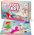 Playbees Foil Art Kit Unicorns & Princesses - Preschool Arts and Crafts Kit for Kids- No Mess Art for Boys & Girls Ages 4, 5, 6, 7, 8, 9 - DIY Creative Activity Art & Craft Activity
