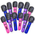 Inflatable Microphones - 12-Pack - 10.5" Vibrant Wireless Mics for Pool Play, Stage Acts, Pretend Play