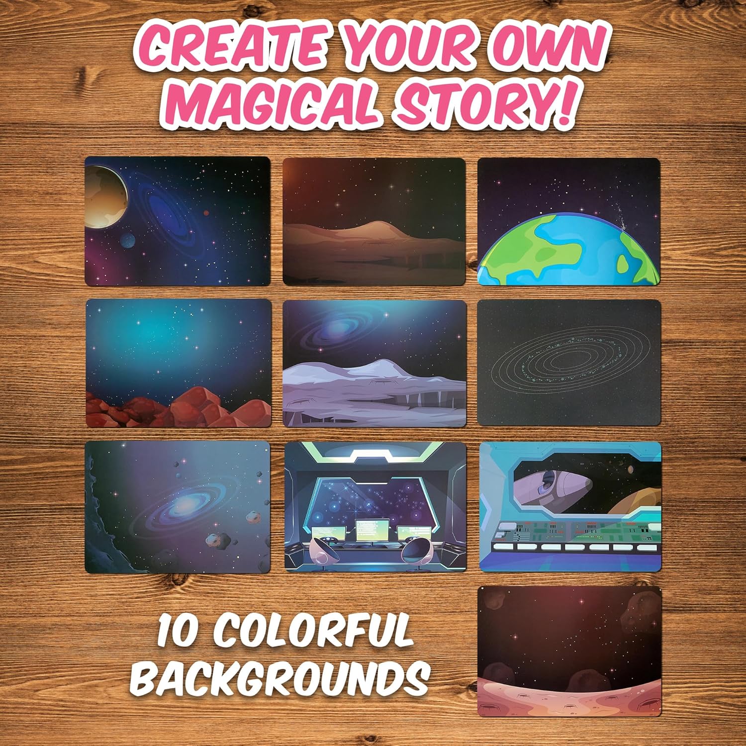 Playbees Foil Art Kit Outer Space - Preschool Arts and Crafts Kit for Kids- No Mess Art for Boys & Girls Ages 4, 5, 6, 7, 8, 9 Years Old - DIY Creative Activity - Art & Craft Activity