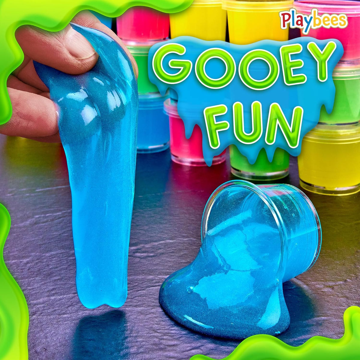 Mini Glow in The Dark Slime - 48 Pack - Slime Party Favors Neon Blue, Green, Pink, Yellow Colors - Glowing Slime Kit for Kids - Party Favors, Goody Bag Fillers
