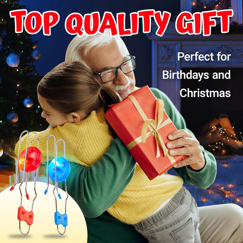 Playbees Light Up Gyro Wheels Classic Vintage Trick Yoyo Retro Rail Twister, Twirler, Mesmerizing Spinning Lighting Effects Sensory Fidget Toys, Christmas Stocking Stuffers, Nostalgia Gifts (2 Pack)