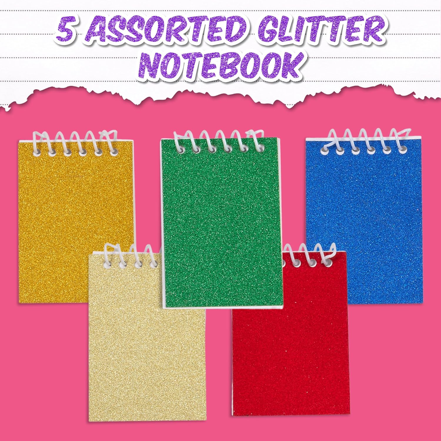 Playbees Mini Prism Spiral Notepads - 24PK Bulk Small Pocket Mini Notebooks for Kids, 2.5 Inch x 3.6 Inch - 20 Sheets Per Book, Top Bound Spiral Memo Note Pads for Party Favor Gifts and Goodie Bags