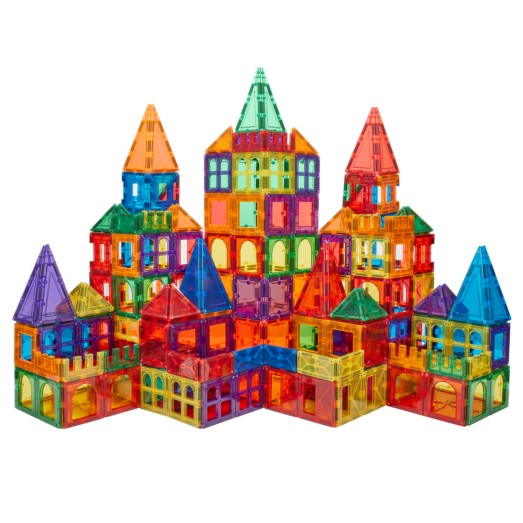 Magnetic Building Tiles 100 Piece Set With Car - Magnet Tiles for Kids Ages 4-8, Building Block Set