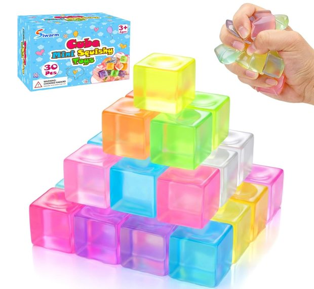 Squishy Stress Cube 1 Inch Translucent