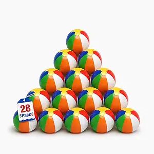 Mini Beach Balls 4 Inch - 28 Pack