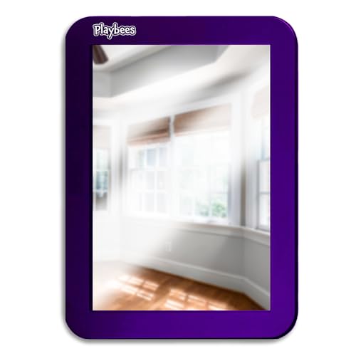 Magnetic Locker Mirror - 5" x 7" Purple - Ideal for School Locker, Refrigerator, and Home Use