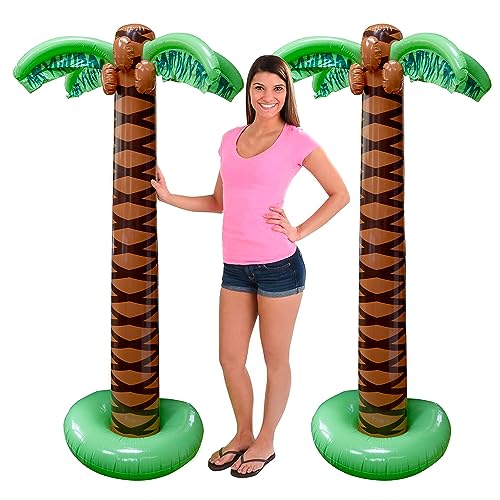 Giant Inflatable Palm Trees - 2 Pack - 6 Foot Super Sturdy Artificial Trees
