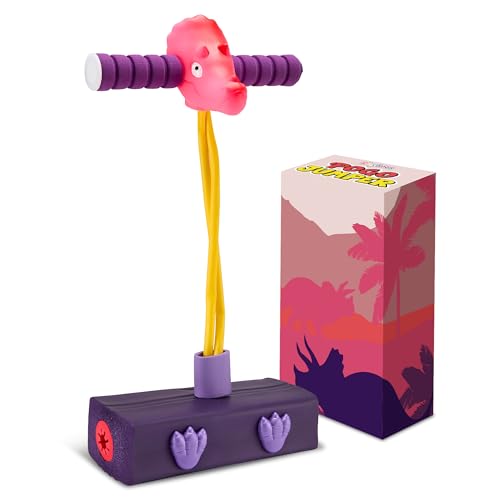 Triceratops Foam Pogo Stick - Jumper for Kids 3-7 Years, Dinosaur Themed Bungee Pogo Stick