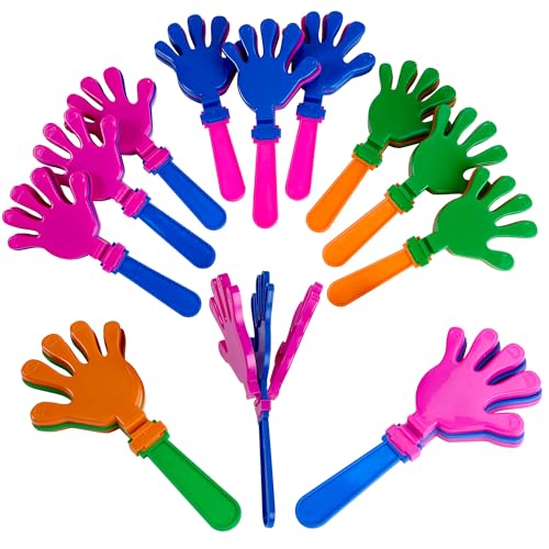 Colorful Hand Clappers - 12 Pack - 7" Noisemakers for Ultimate Party Fun